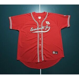 Nascar Dale Earnhardt Jr. Budweiser Jersey Men's 2XL Button Down Baseball Red